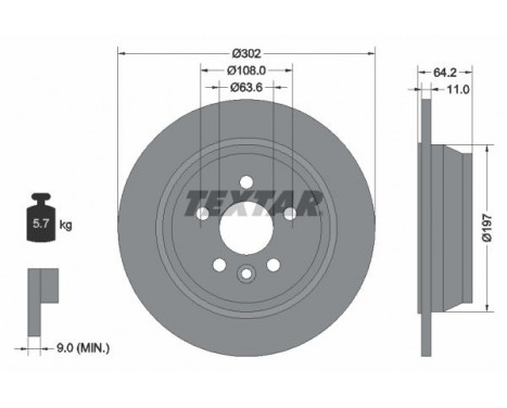 Brake disc 92283003 Textar