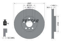 Brake disc 92283605 Textar
