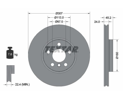 Brake disc 92283605 Textar