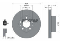 Brake disc 92286103 Textar