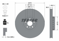 Brake disc 92290325 Textar