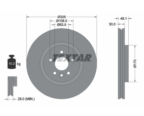 Brake disc 92300505 Textar