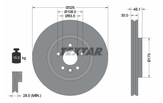 Brake disc 92300505 Textar