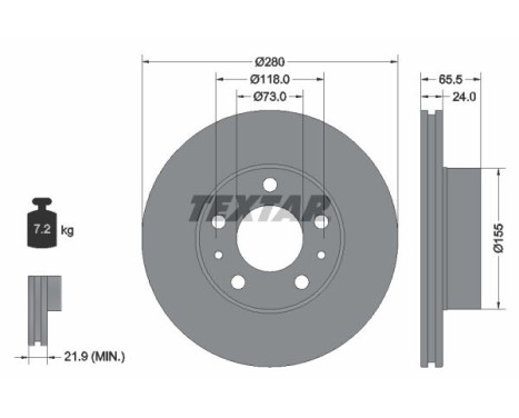 Brake disc 92305203 Textar