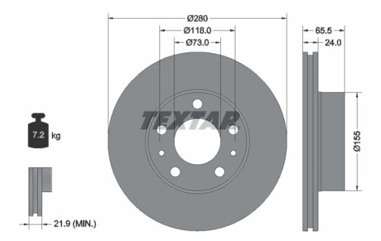 Brake disc 92305203 Textar