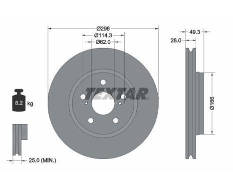 Brake disc 92315703 Textar