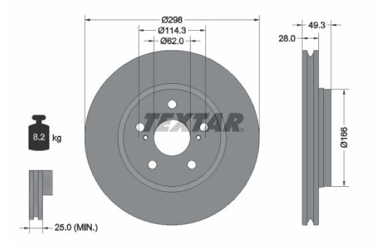 Brake disc 92315703 Textar