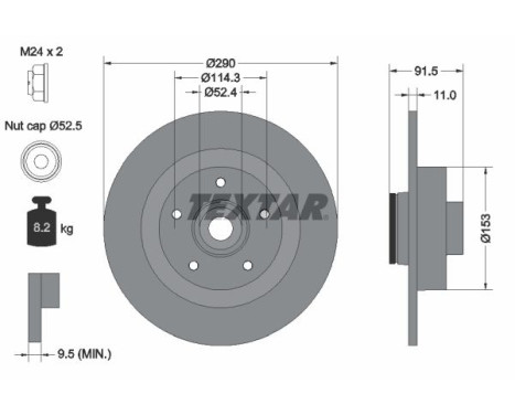 Brake disc 92316503 Textar