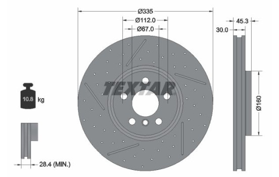 Brake disc 92317105 Textar