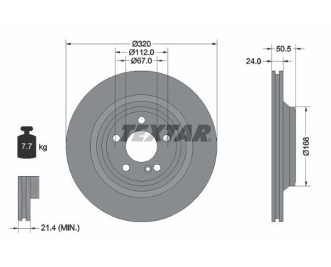 Brake disc 92317305 Textar