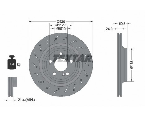 Brake disc 92317505 Textar