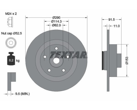 Brake disc 92317603 Textar