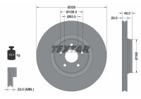 Brake disc 92317805 Textar