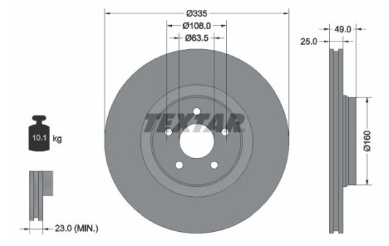 Brake disc 92317805 Textar