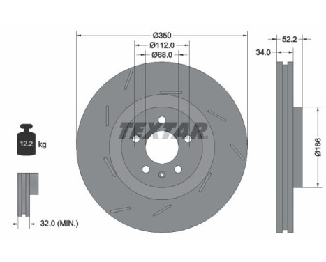 Brake disc 92319005 Textar