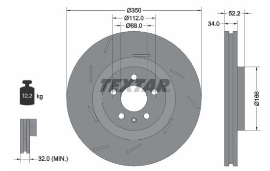 Brake disc 92319005 Textar