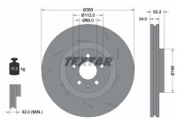 Brake disc 92319105 Textar