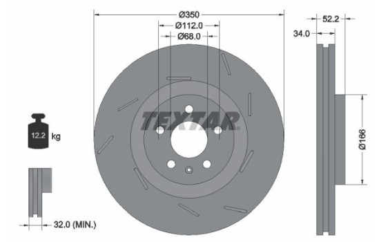 Brake disc 92319105 Textar