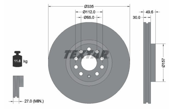 Brake disc 92319205 Textar