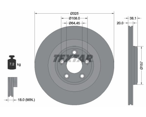 Brake disc 92319905 Textar