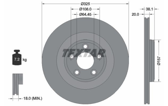 Brake disc 92319905 Textar