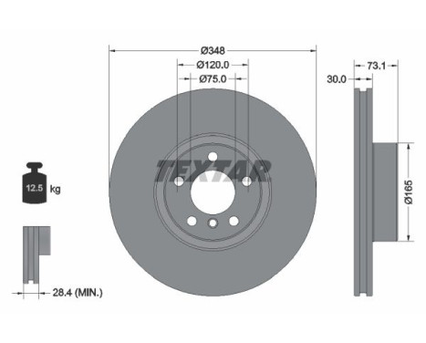 Brake disc 92320505 Textar