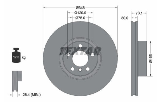 Brake disc 92320505 Textar