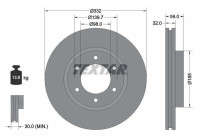 Brake disc 92320803 Textar