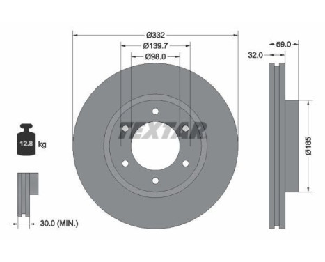 Brake disc 92320803 Textar