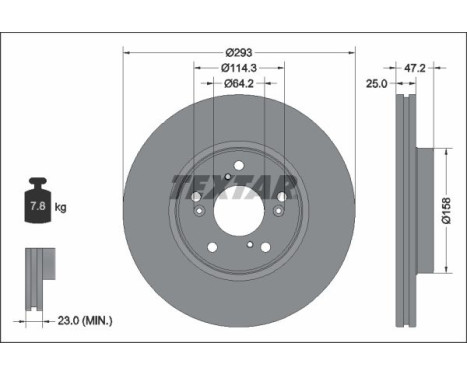 Brake disc 92321303 Textar
