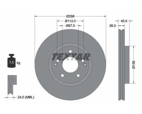 Brake disc 92322903 Textar