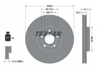 Brake disc 92323305 Textar