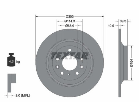 Brake disc 92324803 Textar