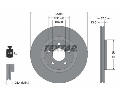 Brake disc 92324903 Textar