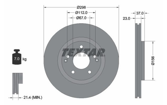 Brake disc 92324903 Textar