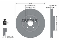Brake disc 92326103 Textar