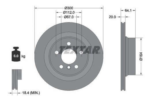 Brake disc 92326905 Textar