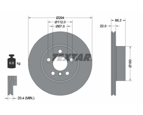 Brake disc 92327005 Textar