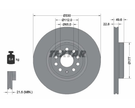 Brake disc 92327103 Textar