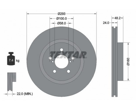 Brake disc 92327603 Textar