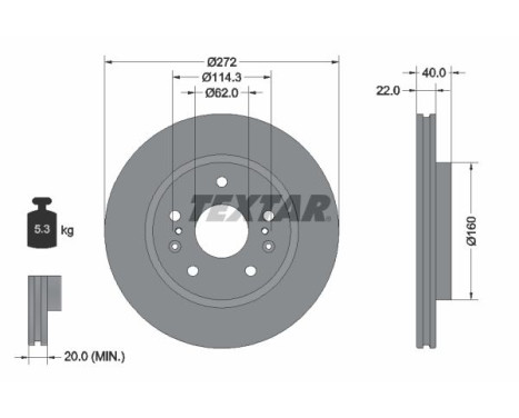 Brake disc 92329603 Textar