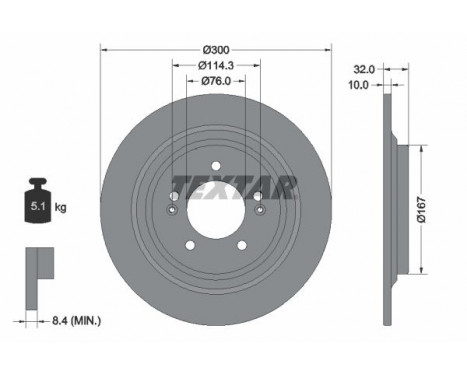 Brake disc 92332703 Textar