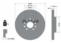 Brake disc 92333103 Textar