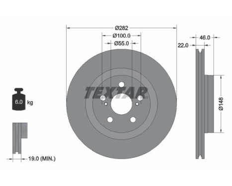 Brake disc 92333503 Textar