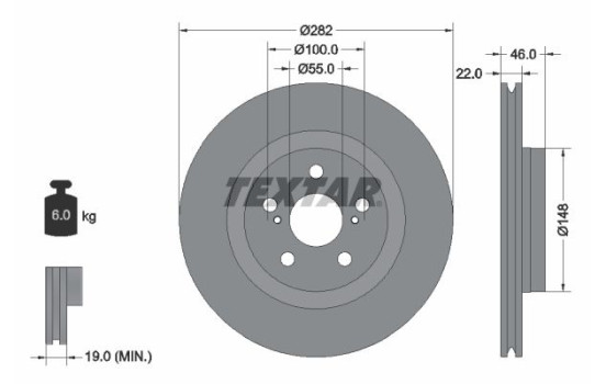 Brake disc 92333503 Textar