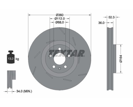 Brake disc 92334105 Textar