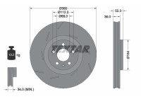 Brake disc 92334205 Textar