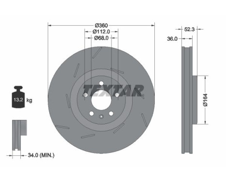 Brake disc 92334205 Textar