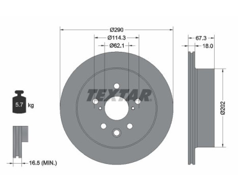 Brake disc 92334403 Textar