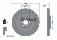 Brake disc 92337005 Textar